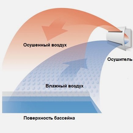 Принцип осушения воздуха в частном бассейне