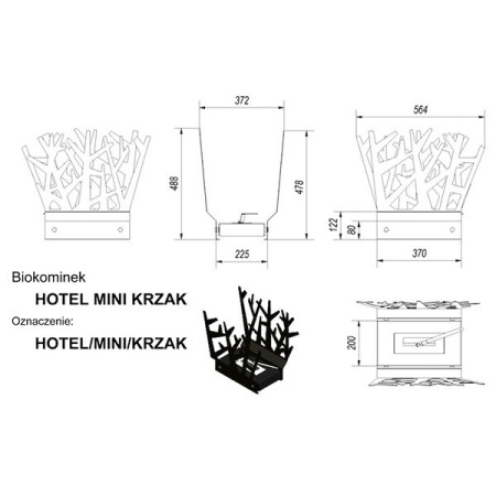 Биокамин Kratki Hotel КУСТ mini