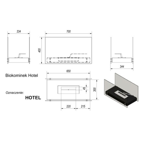 Биокамин настольный Kratki Hotel